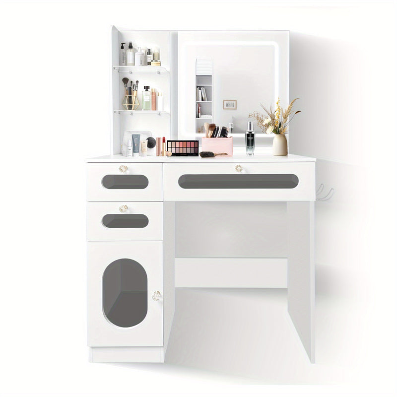 Mpow 53" Luxurious Makeup Vanity Desk White