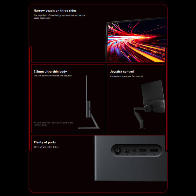 Mpow LED Gaming Monitor G Pro 180Hz, 1ms Response, 100% sRGB