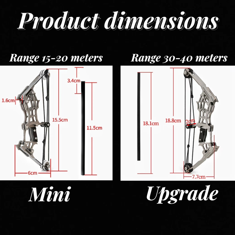Mpow Small Compound Bow with 12 Arrows, Stainless Steel, Portable, Mini, Interactive, Stress-Relief, Shooting Competition Craft