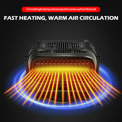 Mpow Universal 12V/24V Car Heater, Black ABS Material, USB Charging, 3M Adhesive Fast Heats Up