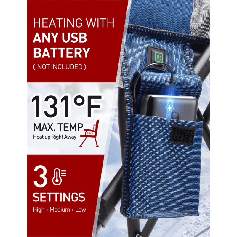 Mpow Heated camping chair Blue