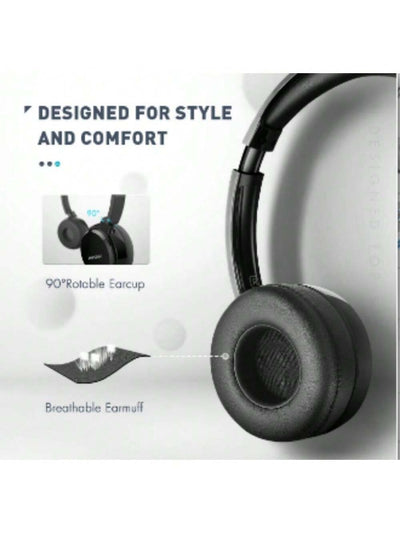 Mpow Wired headset with USB port and inline remote, comfortable head-mounted design for clear calls, perfect for office and customer service scenarios