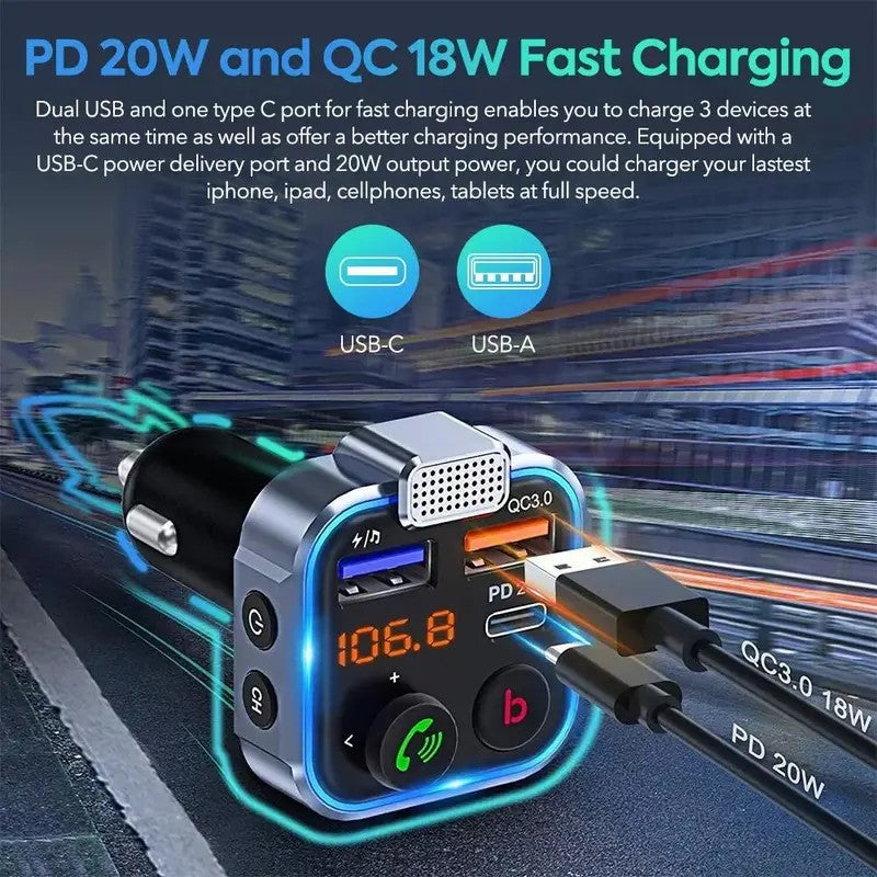 Mpow Bluetooth 5.3 Car FM Transmitter