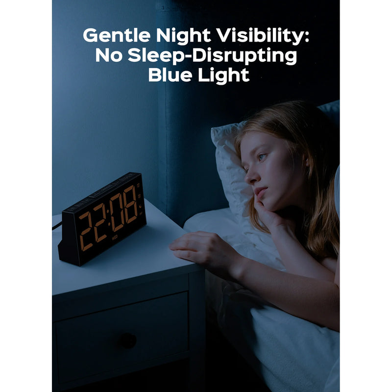 Mpow Alarm Clock for Heavy Sleepers, Digital Alarm Clock for Bedroom, Adjustable Brightness, Customizable Alarms, Automatically Dim at Night, Progressive Volume,DST, Alarm Clock for Kids Adults