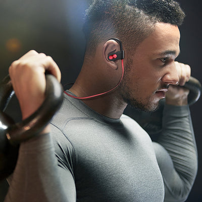 Mpow Flame Bluetooth Headphones, Wireless Sports Earbuds 16 Hours Playtime, Noise Cancelling Mic IPX7 Waterproof Earphones for Workout and Sports, in Ear Earphones - Red