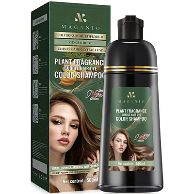 Mpow Herbal Hair Color 500ml: Shampoo, Condition, Cover, and Damage Gray Hair. Contains Argan Oil. 15-Minute Coloring for Gentle Hair.