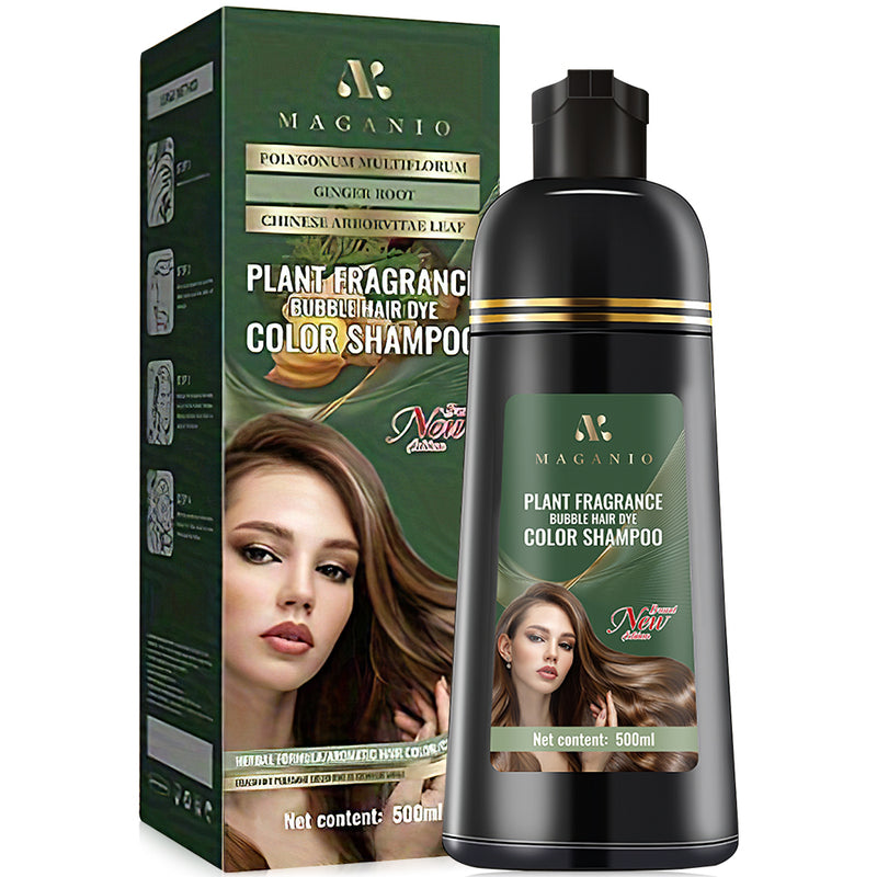 Mpow Herbal Hair Color 500ml: Shampoo, Condition, Cover, and Damage Gray Hair. Contains Argan Oil. 15-Minute Coloring for Gentle Hair.