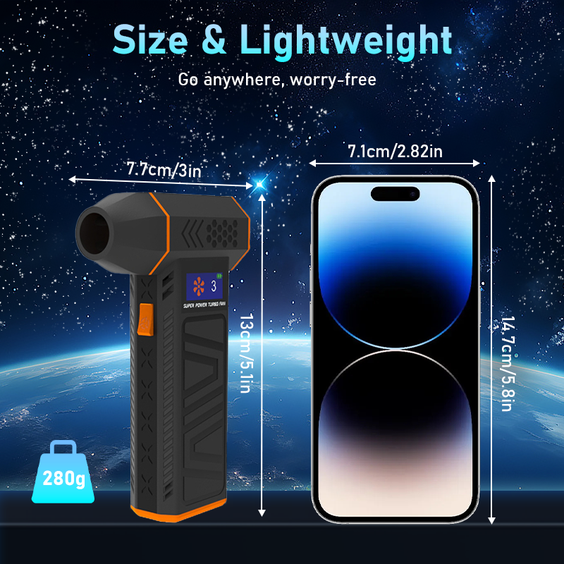 Mpow Multi-purpose high-speed hair dryer with a 100,000 rpm brushless motor, 40 rpm wind speed, 4000mAh battery, 30W fast charging, and lighting. It also supports vacuuming