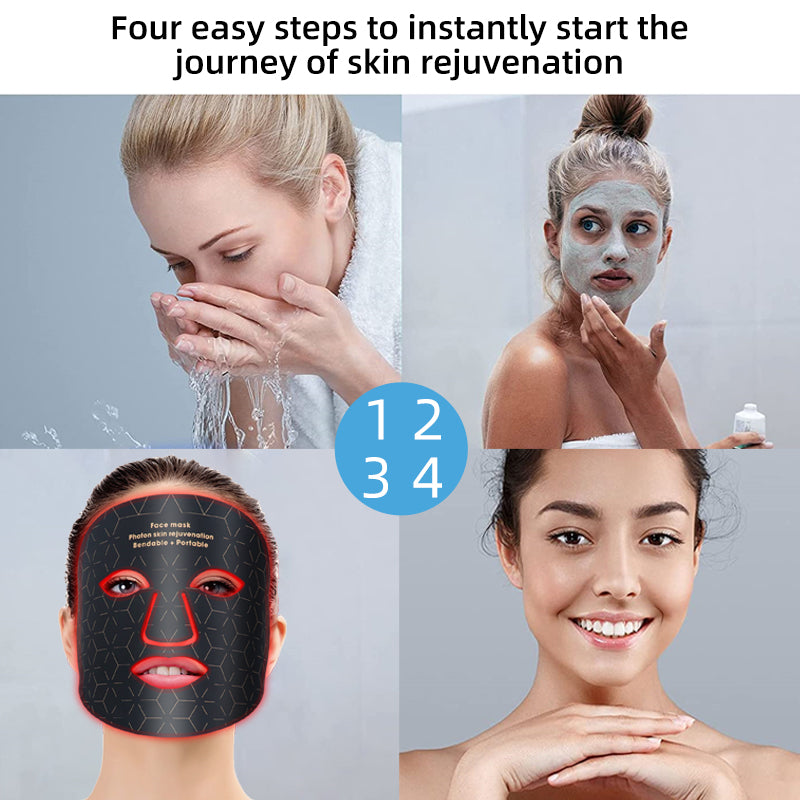 Mpow 4-Color Light Therapy Silicone Mask with Neck Care | 480 Chips Face & Neck Beauty Device