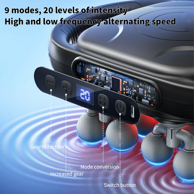Mpow High - Torque Massage Gun - 16 Heads, 30 Adjustable Levels, Deep Muscle Relief, Quiet & Long - Lasting