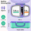 MPOW Cordless Electric Lunch Box, Heated Lunch Box for Kids, Battery Powered with Automatic Scheduled Heating - 2 Compartments & 2 Temperature Zones (Violet Purple)