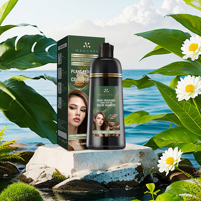 Mpow Herbal Hair Color 500ml: Shampoo, Condition, Cover, and Damage Gray Hair. Contains Argan Oil. 15-Minute Coloring for Gentle Hair.