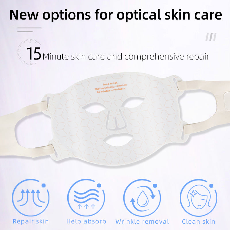 Mpow 4-Color Light Therapy Silicone Mask | 480 Chips Face & Neck Beauty