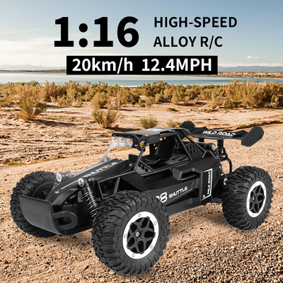 Mpow 1:16 Scale RC Alloy Remote Control Speed Car with 2.4GHz Anti-Interference, Dynamic LED Headlights, and All-Terrain Climbing for Boys