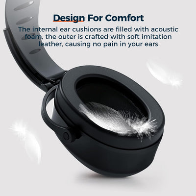 Noise Reduction Safety Ear Muffs, SNR 31dB Hearing Protection Earmuffs, Adjustable Noise Cancelling Headphones for Shooting Gun Range Mowing Construction Woodwork Adult Kids