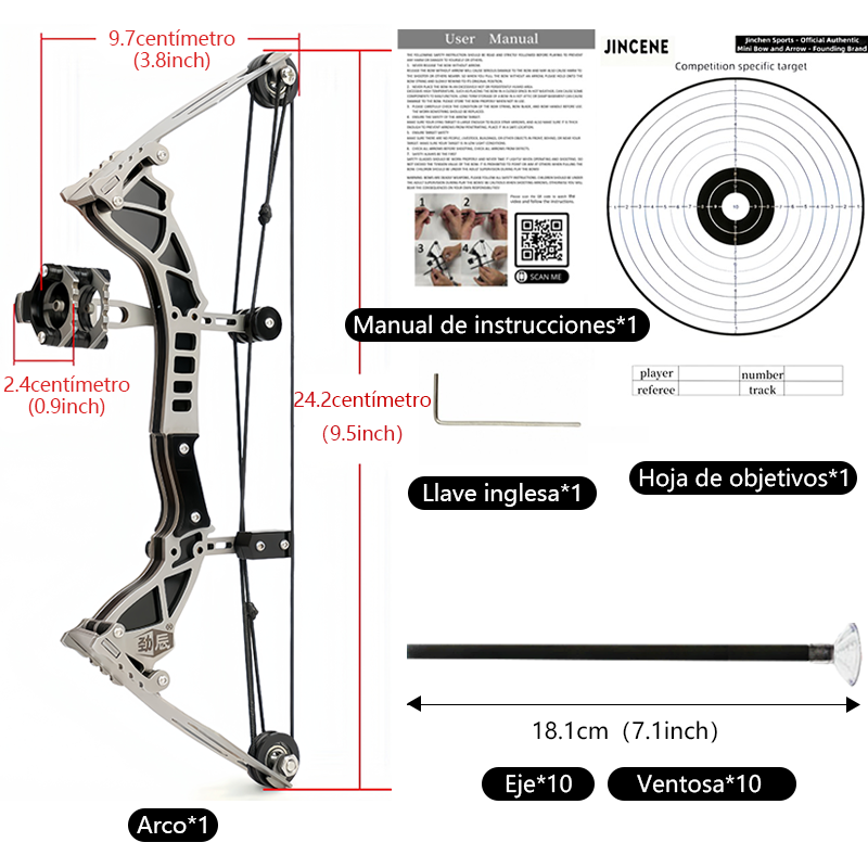 MPOW 6 Inch Mini Archery Bow Set with 12 Suction Cup Arrows, Portable