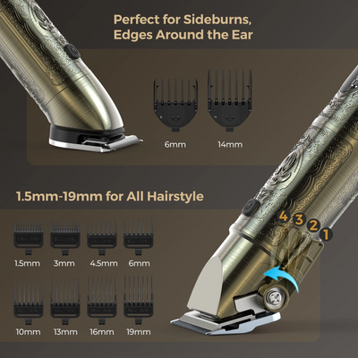 Mpow Professional Hair Clippers for Men, Cordless Mens Hair Clippers and Trimmer Set, Rechargeable Hair Cutting Kit & Barber Clippers, Mens Grooming Kit for Hair, Nose, Face, Body, Gifts for Men