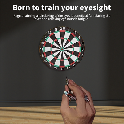 Mpow 18-inch Flocked Dartboard Set | Includes 6 16g Steel Needle Darts, Professional Tournament Standard