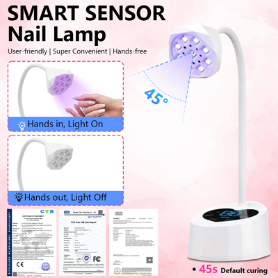 Mpow Desktop Sensor Nail Lamp, Dual Light Source, 360° Adjustable, 1500mAh Rechargeable Battery, 4 Timer Settings