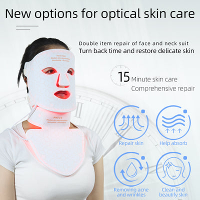 Mpow 4-Color Light Therapy Silicone Mask with Neck Care | 480 Chips Face & Neck Beauty Device