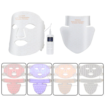 Mpow 4-Color Light Therapy Silicone Mask with Neck Care | 480 Chips Face & Neck Beauty Device