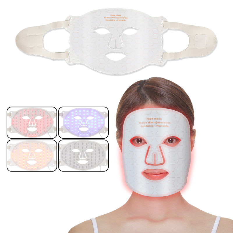 Mpow 4-Color Light Therapy Silicone Mask | 480 Chips Face & Neck Beauty