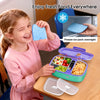 MPOW Cordless Electric Lunch Box, Heated Lunch Box for Kids, Battery Powered with Automatic Scheduled Heating - 2 Compartments & 2 Temperature Zones (Violet Purple)