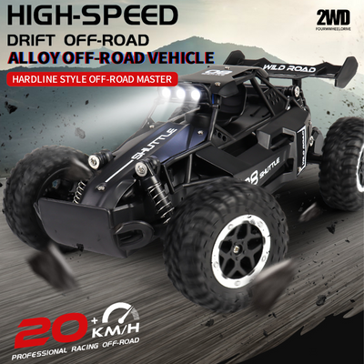 Mpow 1:16 Scale RC Alloy Remote Control Speed Car with 2.4GHz Anti-Interference, Dynamic LED Headlights, and All-Terrain Climbing for Boys