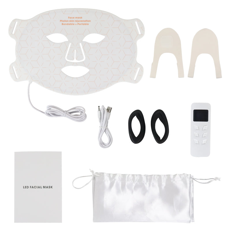 Mpow 4-Color Light Therapy Silicone Mask | 480 Chips Face & Neck Beauty