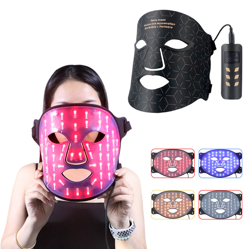 Mpow 4-Color Light Therapy Silicone Mask | 480 Chips Face & Neck Beauty