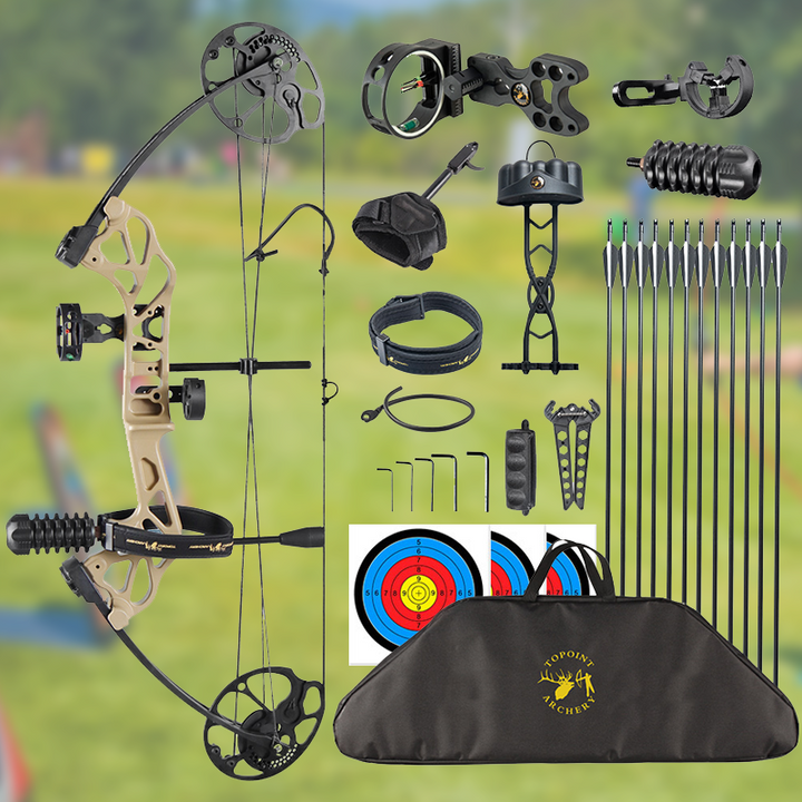 28-inch Compound Bow with Sight + Arrow Rest + 12 30-inch