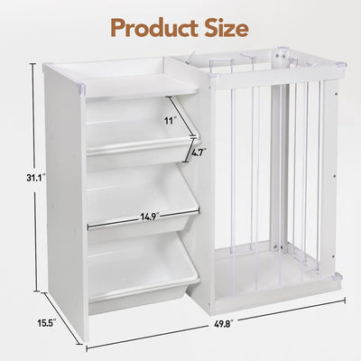 Mpow Plush Animal Storage Rack + Toy Storage Box All-in-One Multifunctional Toy Storage Cabinet, Home Classification Storage Rack, Perfect Kids' Room Organization Tool
