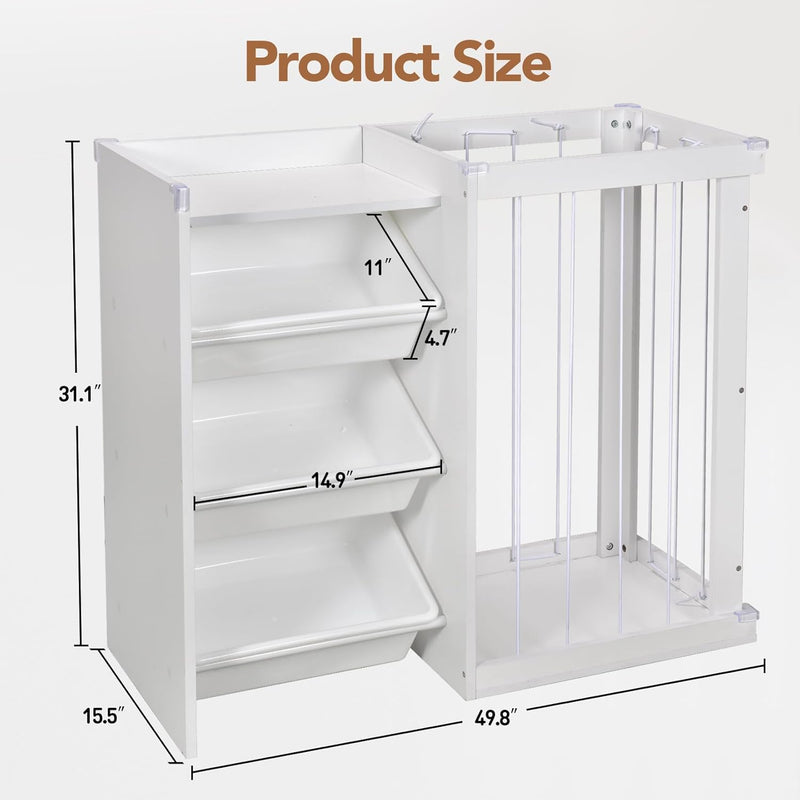Mpow Plush Animal Storage Rack + Toy Storage Box All-in-One Multifunctional Toy Storage Cabinet, Home Classification Storage Rack, Perfect Kids&