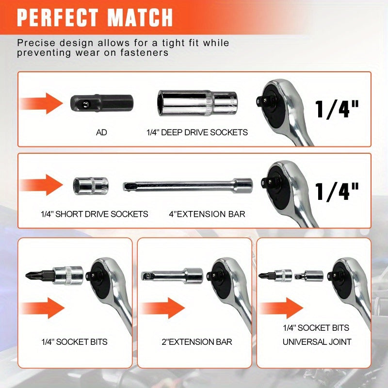 Mpow socket wrench set drive socket set