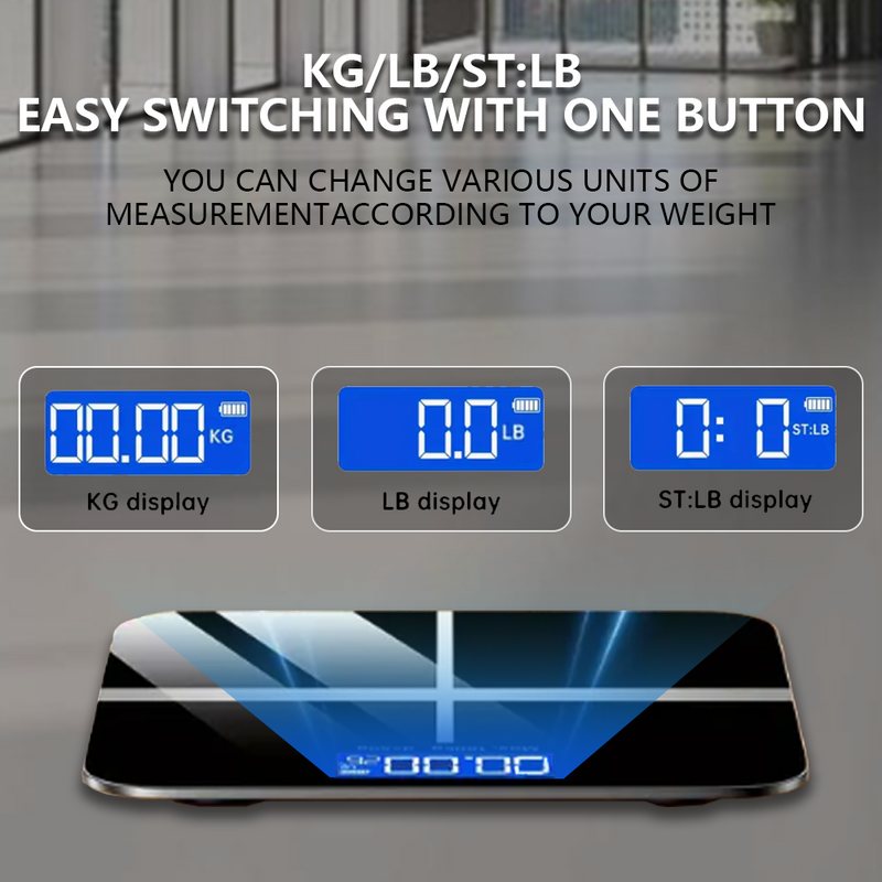 Mpow Smart Scale with 3.25-inch LCD Backlit Screen, Step-Through Technology, 6mm Tempered Glass, Automatic Calibration, and Multiple Unit Switching