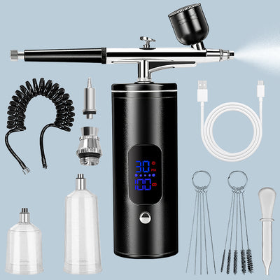 Mpow Rechargeable Portable Airbrush Kit - 3 Pressure Settings, 950mAh Battery, 0.3mm Nozzle for Art & DIY Projects