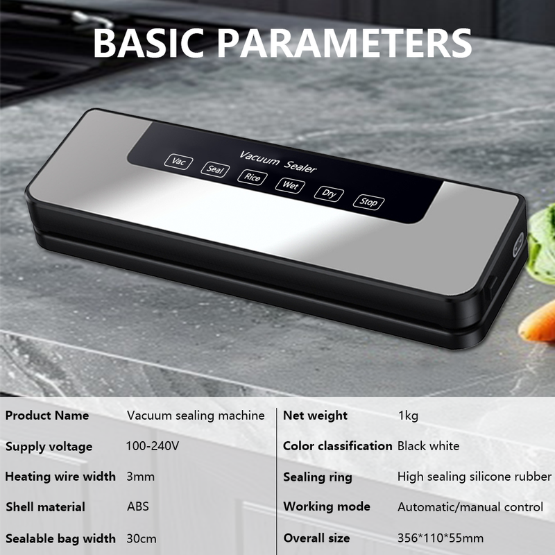 Mpow Vacuum Sealer, Silver + Black ABS, 120W Power, Holds 30 Vacuum Bags, Australian Plug, Perfect for Food Preservation