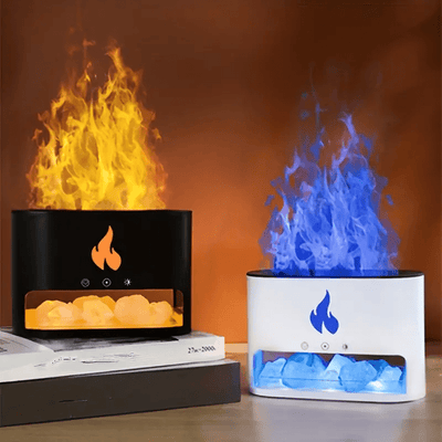 Mpow Salt and Stone Simulation Seven Color Flame Aromatherapy Diffuser