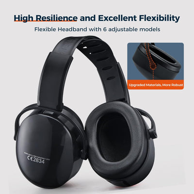 Noise Reduction Safety Ear Muffs, SNR 31dB Hearing Protection Earmuffs, Adjustable Noise Cancelling Headphones for Shooting Gun Range Mowing Construction Woodwork Adult Kids