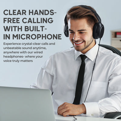 USB C Headphones Wired, Over Ear Wired Headphones with Microphone, Volume Control, HD Stereo Sound, Foldable Type C Headset for Relaxing, Gaming, Travel