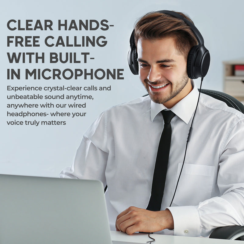 USB C Headphones Wired, Over Ear Wired Headphones with Microphone, Volume Control, HD Stereo Sound, Foldable Type C Headset for Relaxing, Gaming, Travel