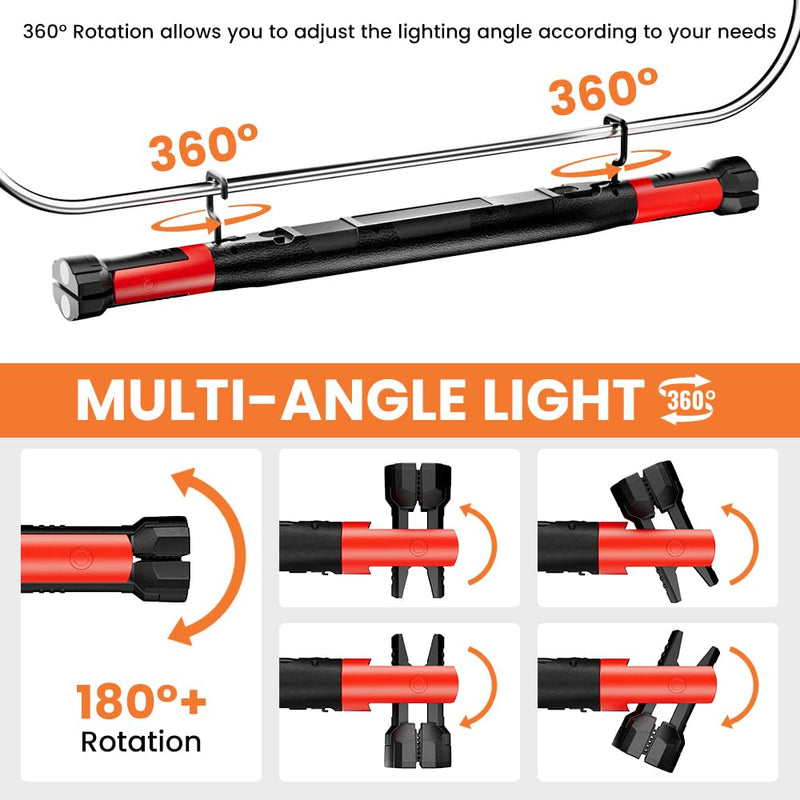 Mpow Super Bright Car Emergency Repair Light 6000mAh Rechargeable with Strong Magnetic Base and Swivel Hook for Multi-Scene Applications