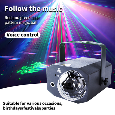 Mpow Laser Magic Ball Effect Light + Smoke Machine Set (Red, Green, and Blue), Voice-Controlled, Self-Propelled, and Remote Control—A Perfect Party Ambition