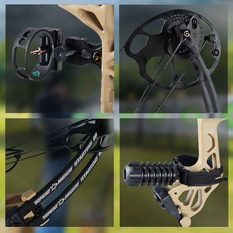 Mpow 28-inch Compound Bow with Sight + Arrow Rest + 12 30-inch Fiberglass Arrows. Ideal for Camping & Archery Training