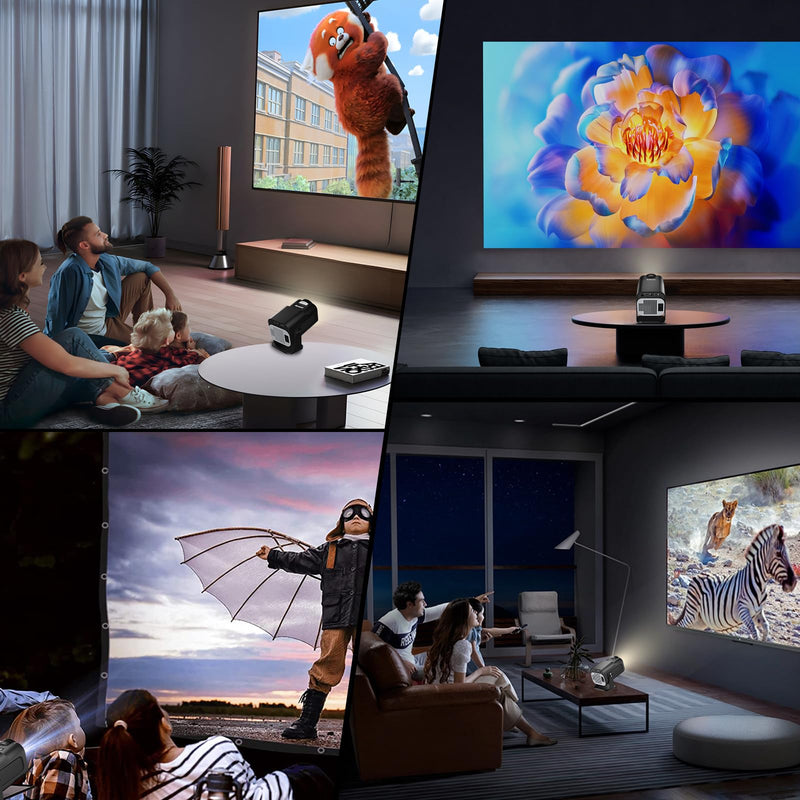 Mpow WiFi 6 Projector with Bluetooth 5.2, Android 11, 4K Decoding, Full HD, 180° Rotation, and 360° Surround Sound