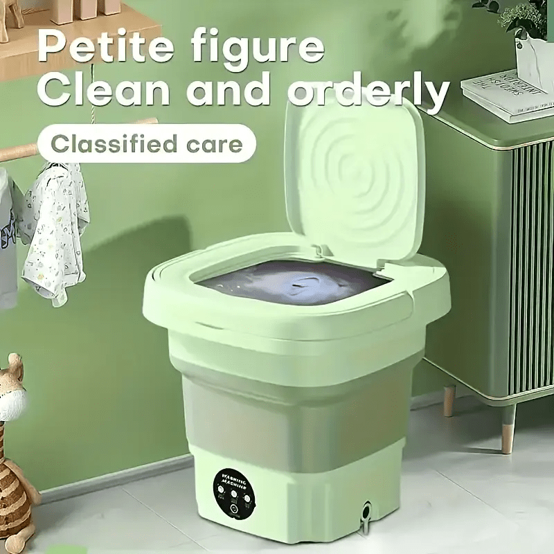 Mpow Folding Washing Machine - Portable Purple/Green