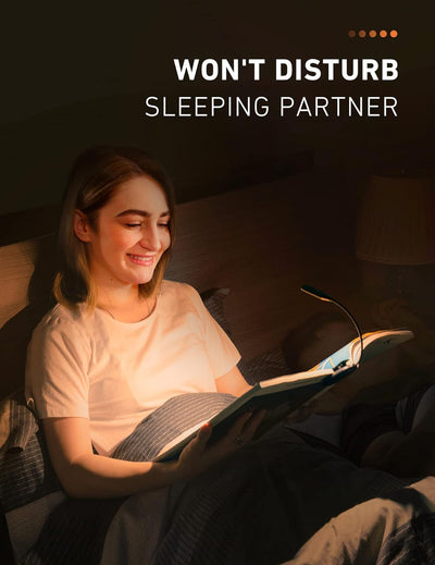 Mpow Book Lights for Reading at Night in Bed 3 Brightness Levels × 3 Color Temperatures