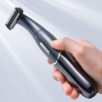 Rechargeable Pubic Hair Trimmer Wet/Dry Electric Razor for Men LED Display, IPX7 Waterproof Hair Shaver
