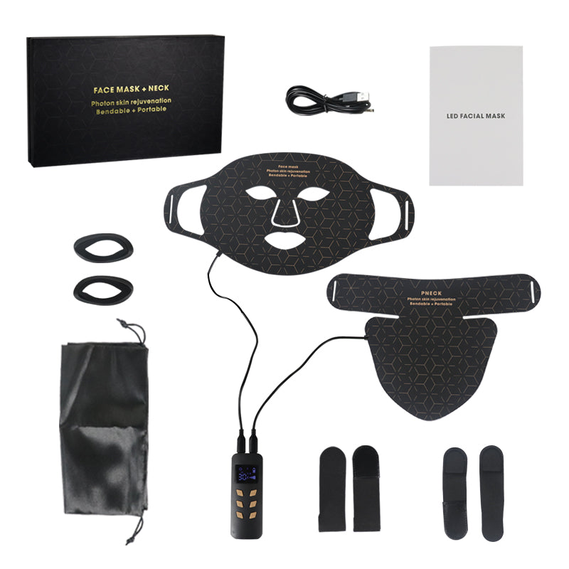 Mpow 4-Color Light Therapy Silicone Mask with Neck Care | 480 Chips Face & Neck Beauty Device