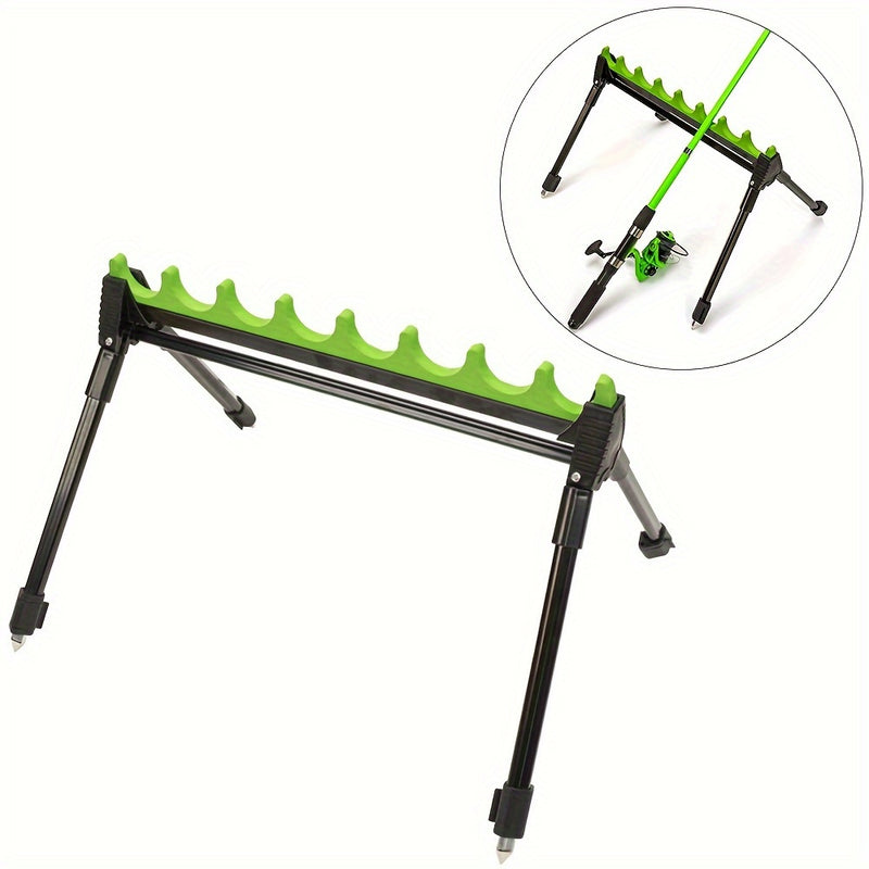 Mpow Aluminum Alloy Adjustable 8-Hole Fishing Rod Holder (Black and Green) Snap-On Holder Zinc Alloy + EVA Foam Scratch-Resistant Accepts 1/4" Standard Screws